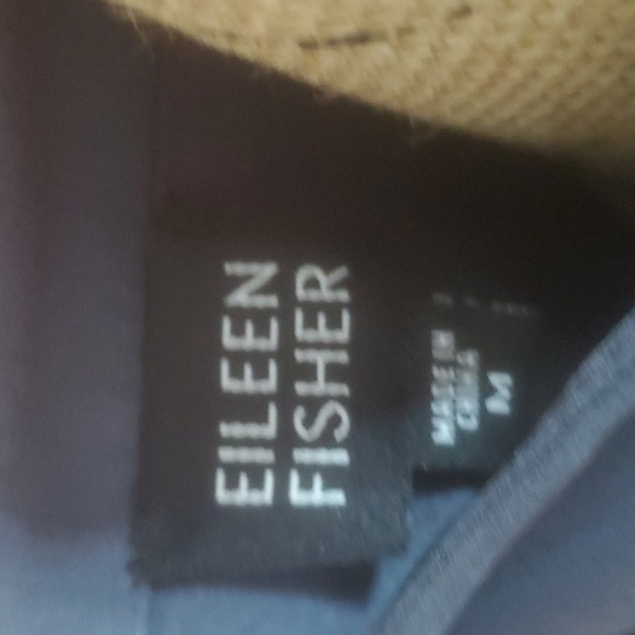 Eileen Fisher 100% Silk Open Front Button Collar Topper Size Medium - Picture 4 of 6